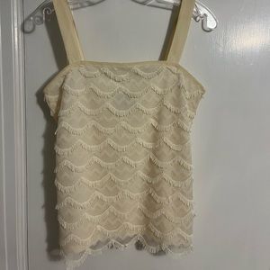 Ann Taylor Off-White Lace Tank
